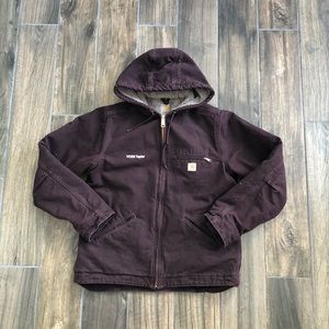 CARHARTT Plum Sherpa Fleece Lined Hooded Jacket M